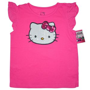 T-shirt rose Hello Kitty à paillettes du 4 au 7 ans