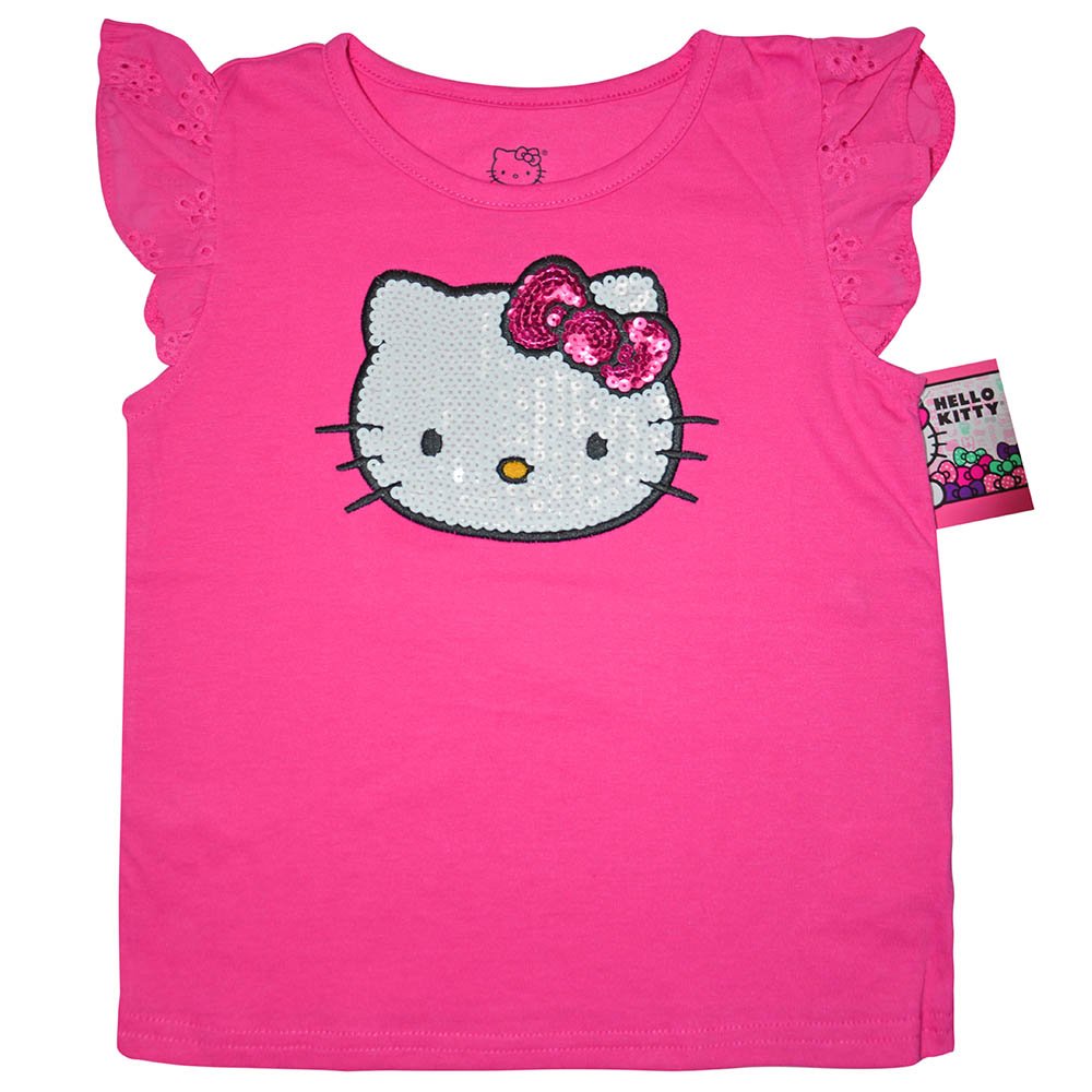 T-shirt rose Hello Kitty à paillettes du 4 au 7 ans