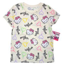 T-shirt crème Hello Kitty du 4 au 7 ans