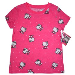 T-shirt fuchsia Hello Kitty du 4 au 7 ans
