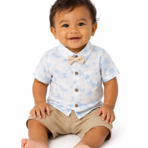 Ens chemise PALM bleu du 12 au 24 mois
