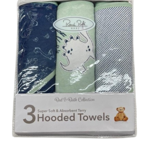Pack de 3 serviettes DINO bleu vert