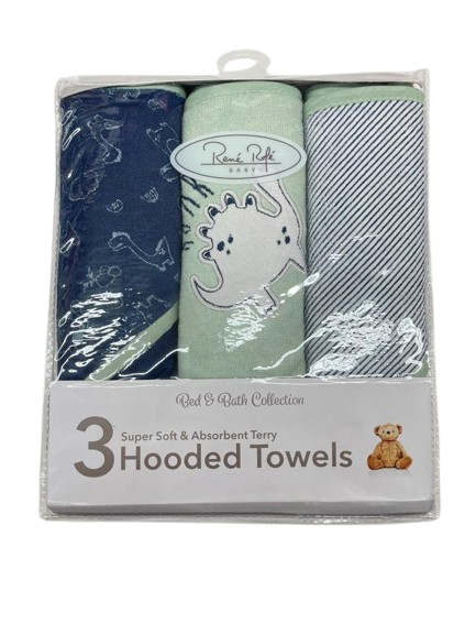 Pack de 3 serviettes DINO bleu vert