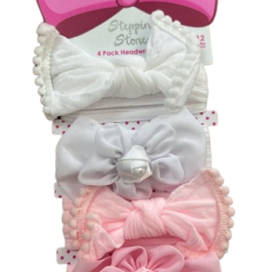 Pack de 4 bandeaux ROSE BLANC