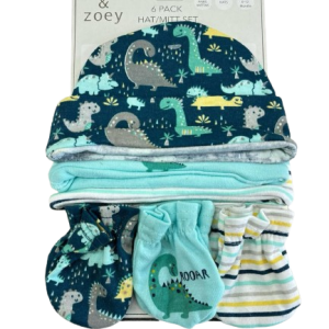 Pack de 3 bonnets et moufles DINO ROAR