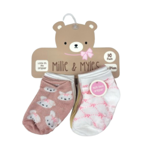 Pack de 10 paires de chaussettes PINK NOTS 12/24 mois