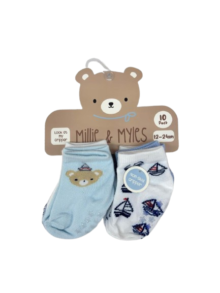 Pack de 10 paires de chaussettes TEDDY NAVY 0/12 mois