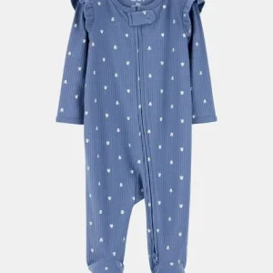Grenouillère NEWBORN indigo flowers CARTERS