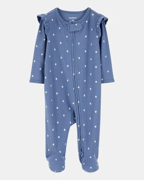 Grenouillère NEWBORN indigo flowers CARTERS