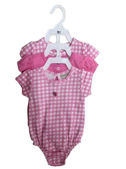 Pack de 3 bodys ROSE VICHY COCCINELLE - 0/3 mois