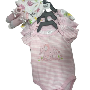 Pack de 3 bodys +bonnet+chaussettes LITTLE BLESSING - 0/3 mois