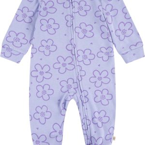 Grenouillère NEWBORN parme fleurs HUGGIES
