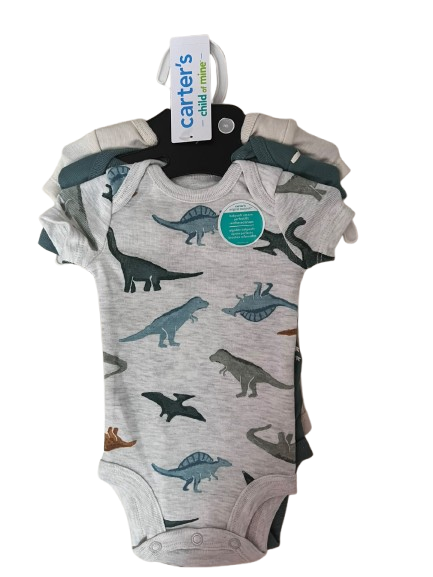 Pack de 3 bodys CARTERS dino NEWBORN