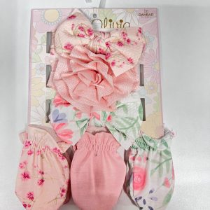 Pack de 3 bandeaux et 3 moufles FLEURIS OLIVIA