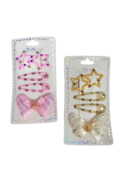 Pack de 5 pinces ETOILE - divers coloris
