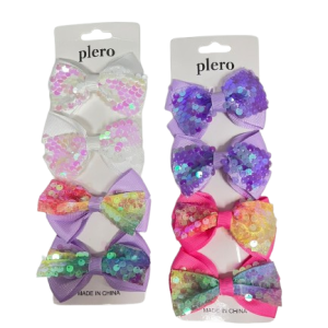 Pack de 4 nœuds pince STRASS - divers coloris