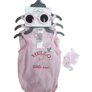 Pack de 3 bodys et lunettes HELLO LITTLE ONE -0/3 mois