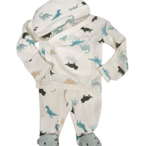 Ensemble DINO  3pc NEWBORN CARTERS - Vert, Motif Dinosaure