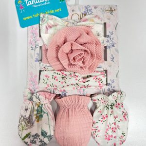 Pack de 3 bandeaux et 3 moufles FLEURIS PASTELS